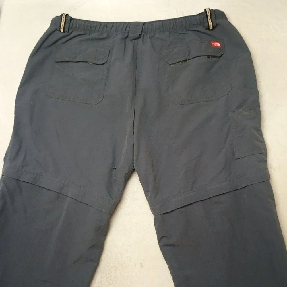 North Face Pants Mens 2XL Blue Cargo Convertible Nylon Relaxed Outdoor Hiking
